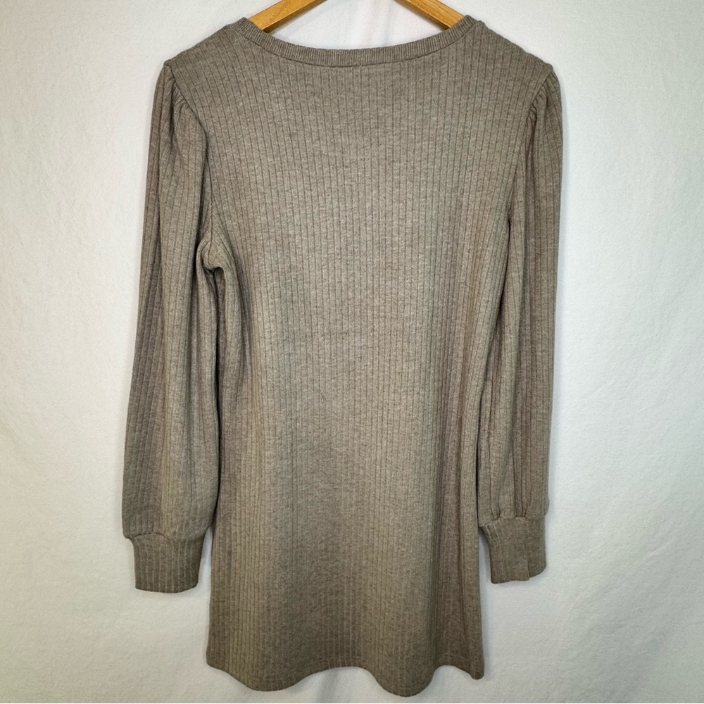 NWT BB Dakotan Tan Ribbed Sweater Dress Women’s Size Medium - Picture 5 of 6